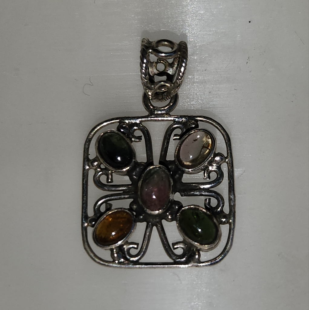 Women's Nwot 925 Multicolored Tourmaline Pendant